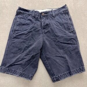 Vintage Abercrombie & Fitch Shorts Mens 28 Blue Chino Button Fly Distressed Y2K